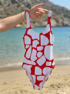 Coral Mosaic One-Piece Swimsuit