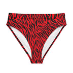 Crimson Zebra Recycled High-Waisted Bikini Bottom front