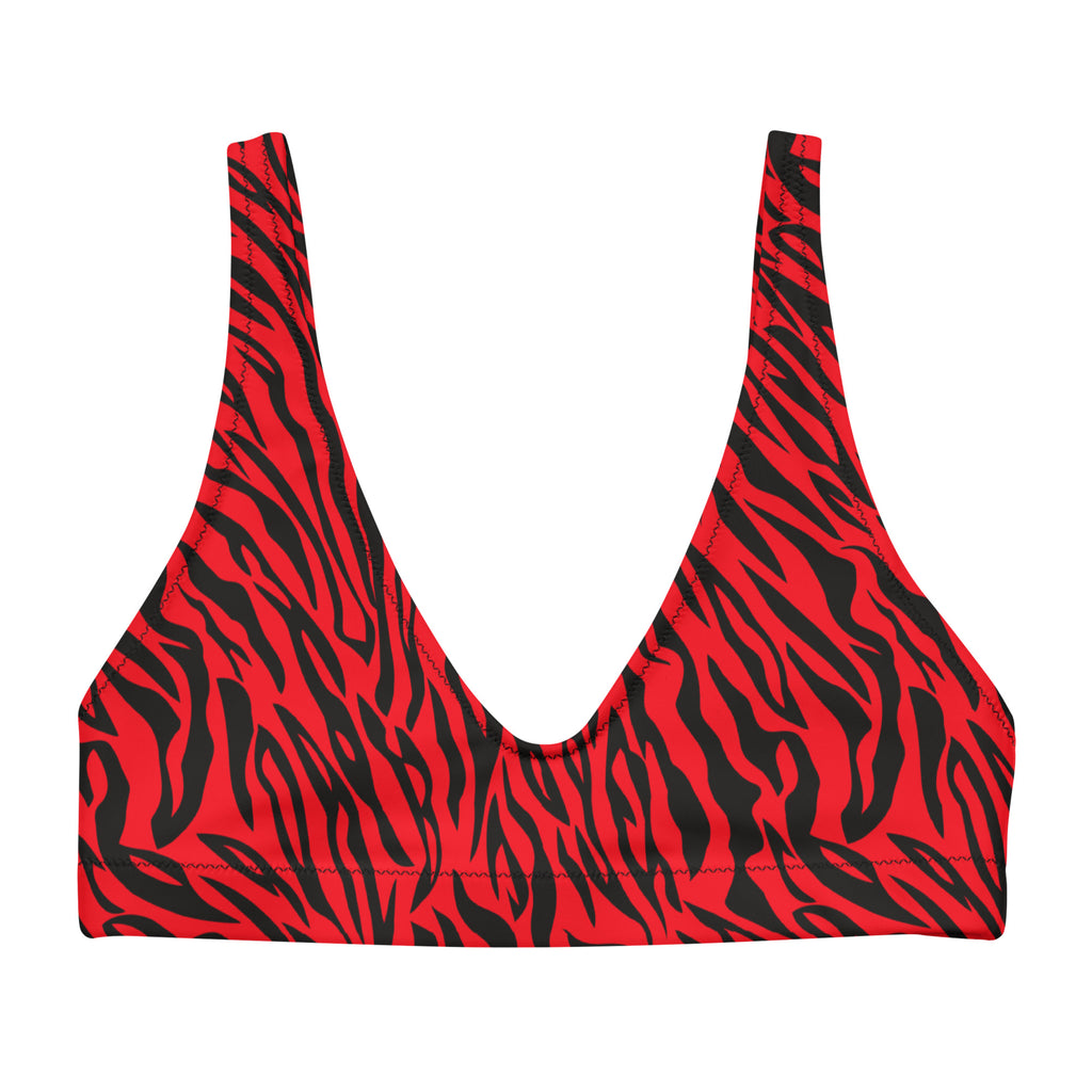 Crimson Zebra Recycled Padded Bikini Top