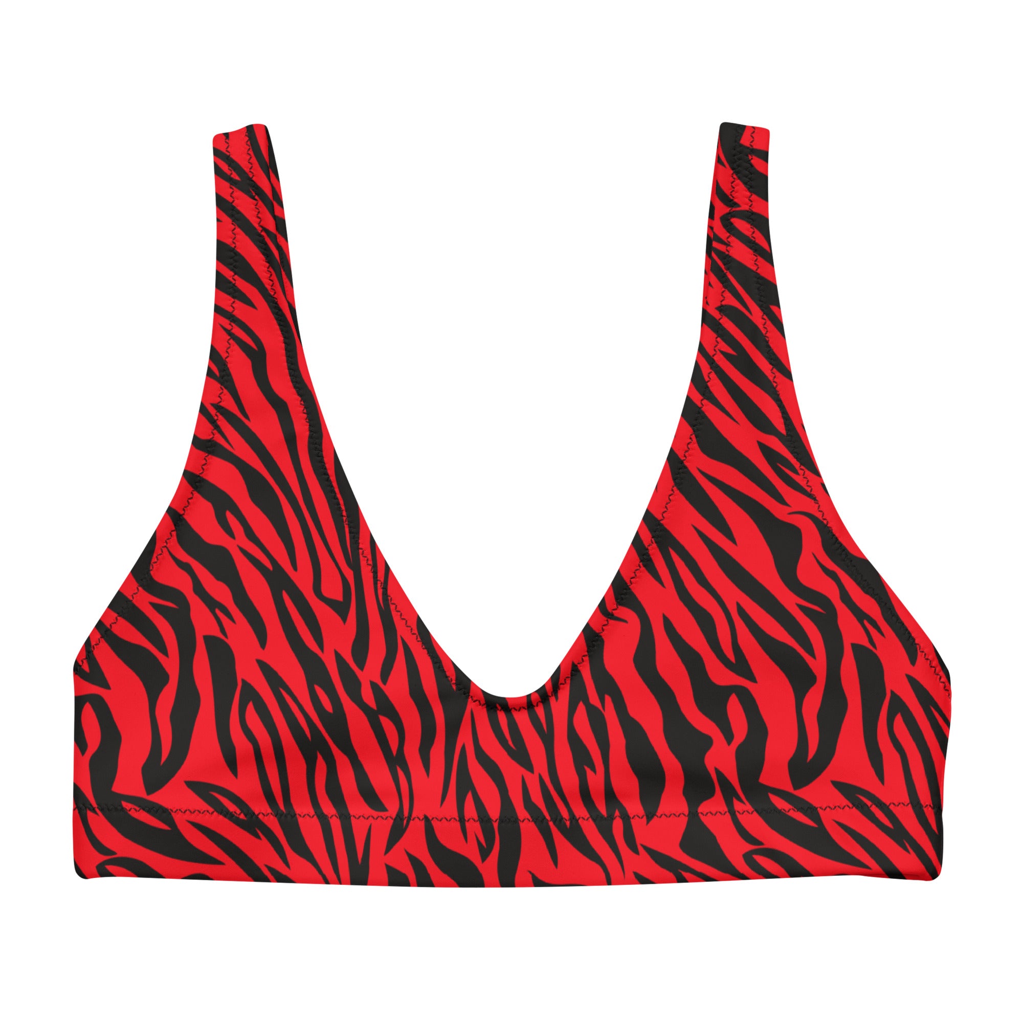 Crimson Zebra Recycled Padded Bikini Top