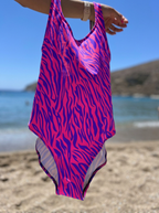 Electric Zebra One-Piece Swimsuit
