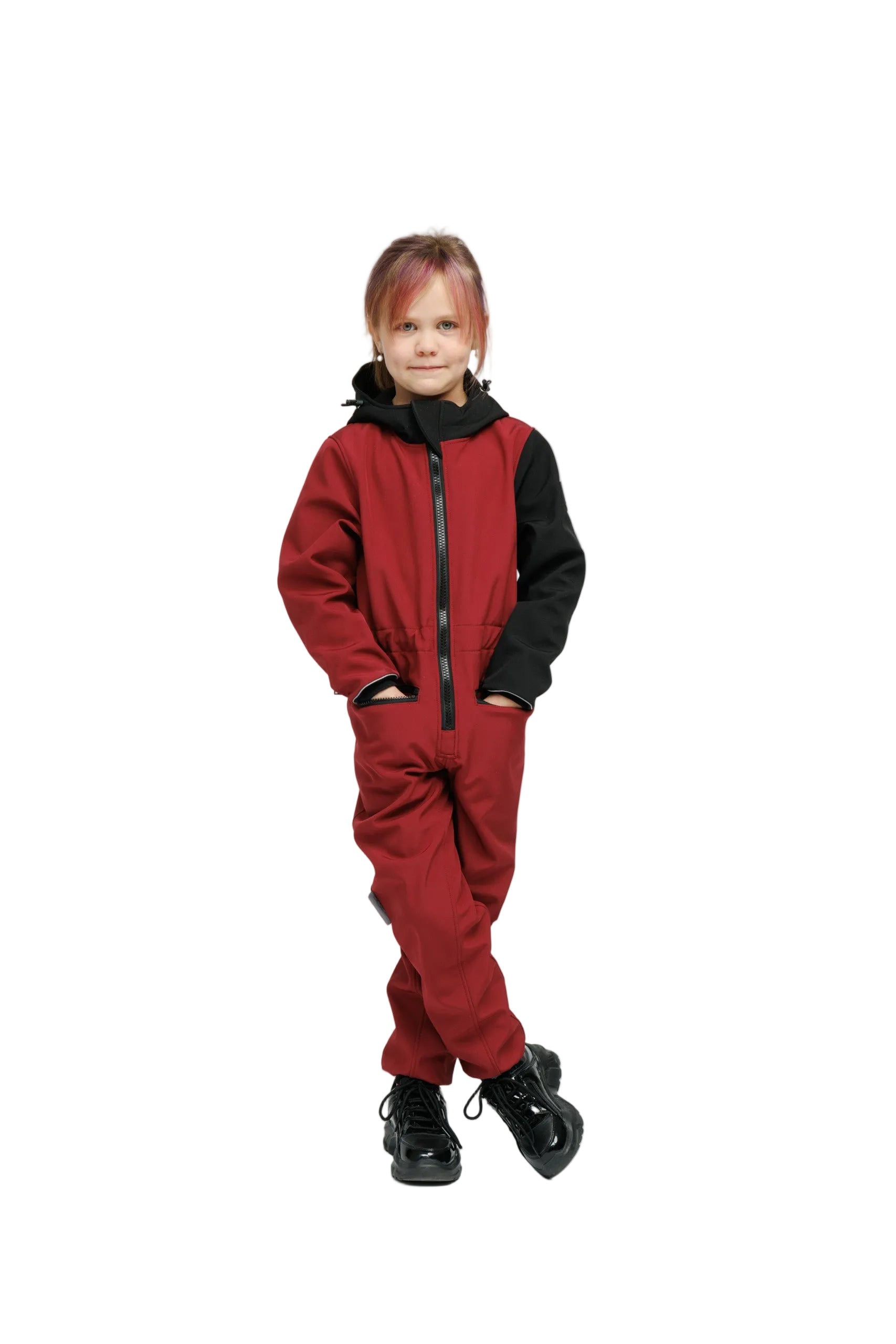 Softshell Onesie for Kids - SUNSET RED