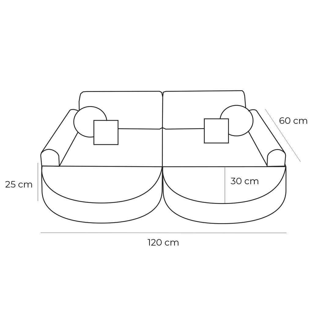 Medium Modular Sofa for Kids - Aesthetic Ecru Plus