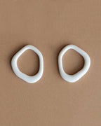 Rozenthal Arp Pearl and Porcelain Hoops - White, photo 2