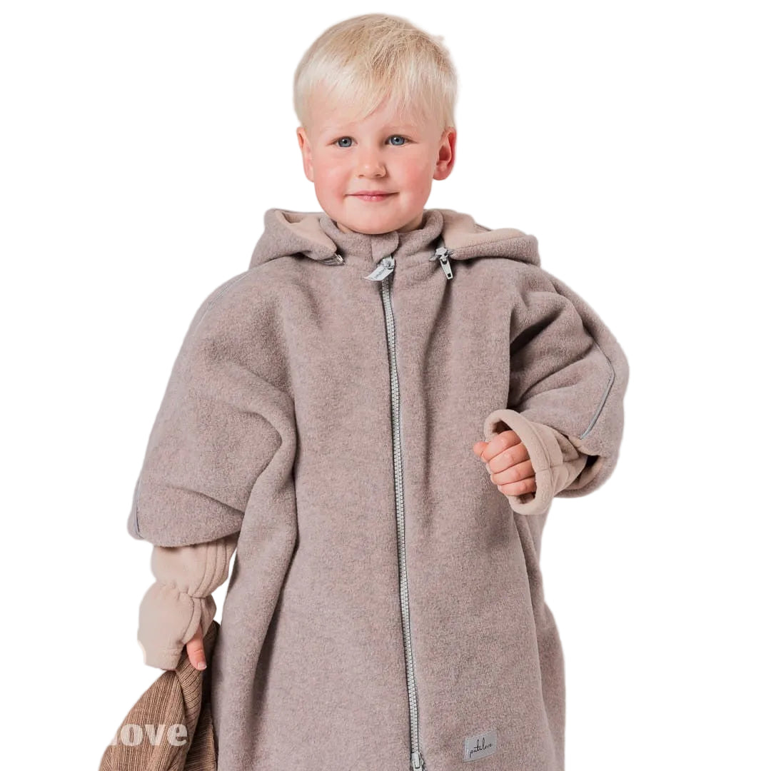Car Poncho For Kids - Lamb Beige