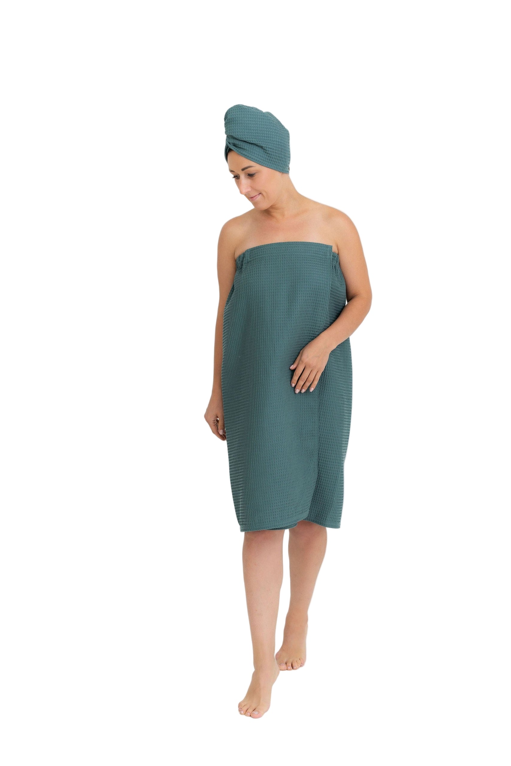 Cotton Waffle Sauna Wrap With Velcro