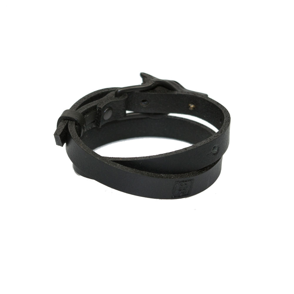 Wolf Leather Bracelet - Black Matte