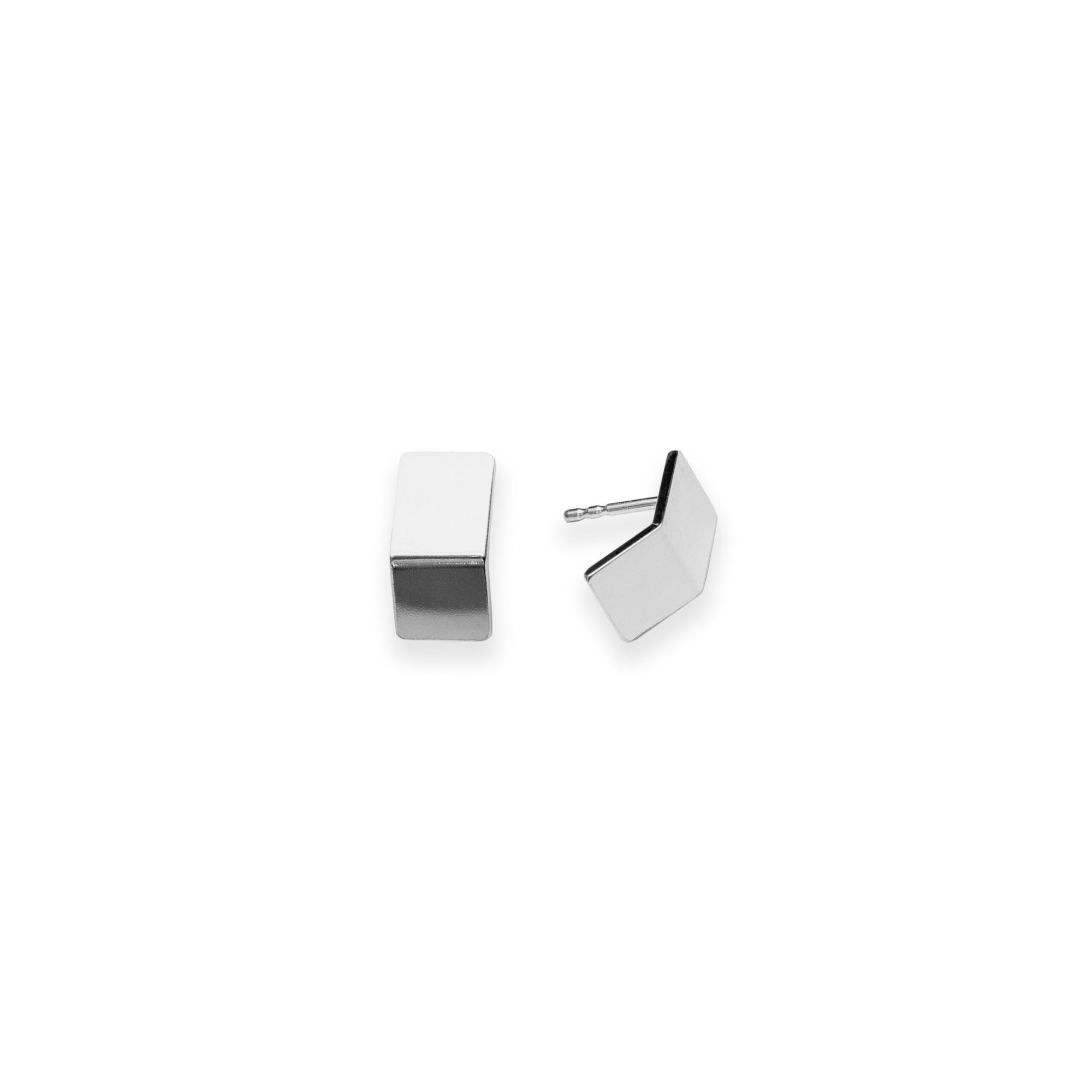 Folded Tiny Silver Earrings