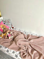 Handmade Bedspread & Blanket Teddy - Dusty Pink