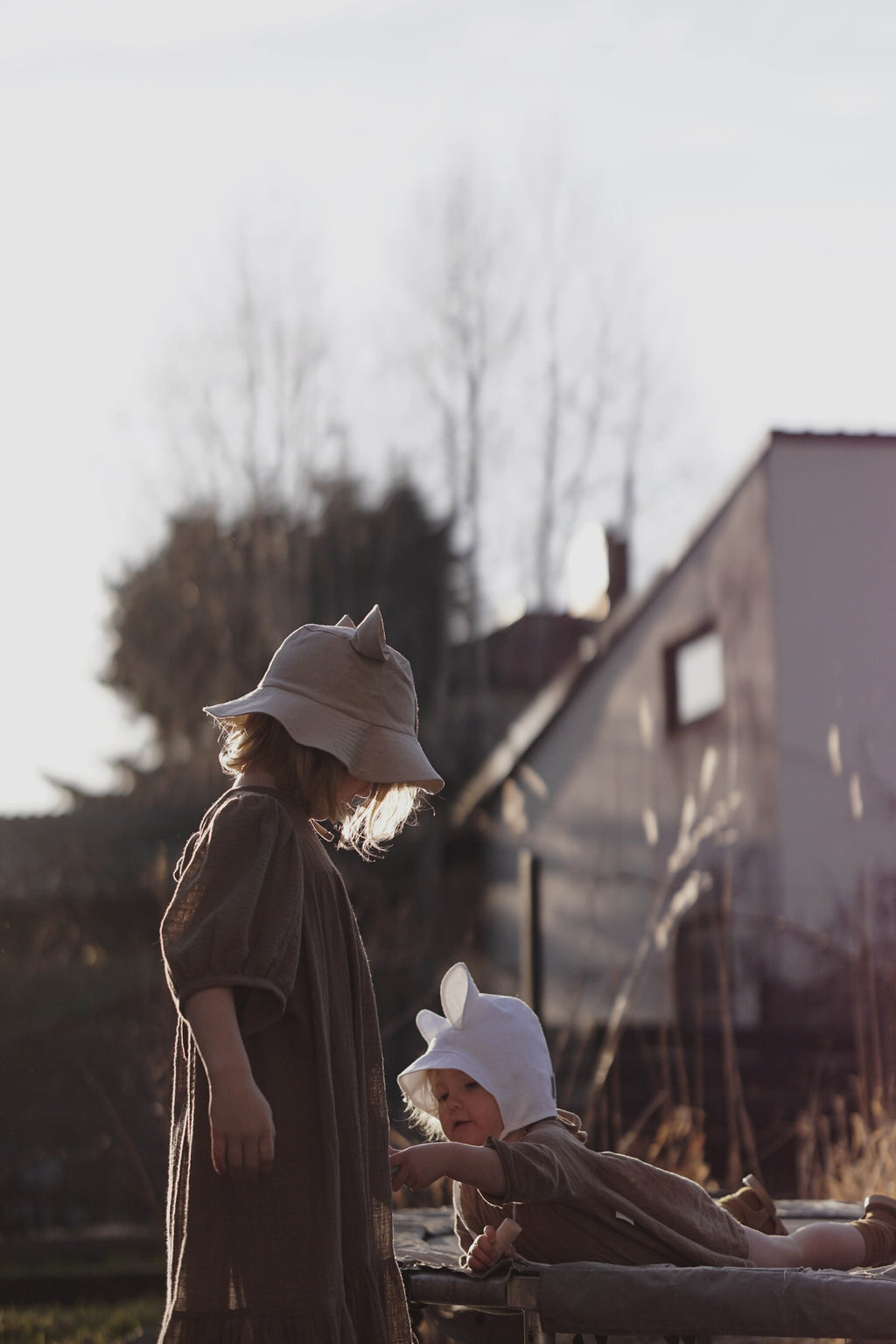 Kids Hat with Ears - Beige