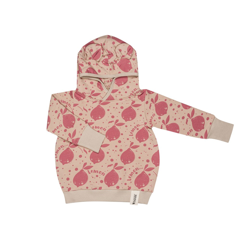 Kids Hoodie with Ears - Beige Lemons