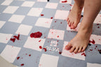 Kids Mealtime Floor Mat, Non-Slip & Waterproof - Chess Azure