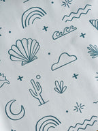 Kids Mealtime Floor Mat, Non-Slip & Waterproof - Palm Beach Azure