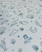 Kids Mealtime Floor Mat, Non-Slip & Waterproof - Palm Beach Azure