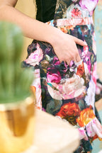 Ladies Apron with Ruffles - Francine Black