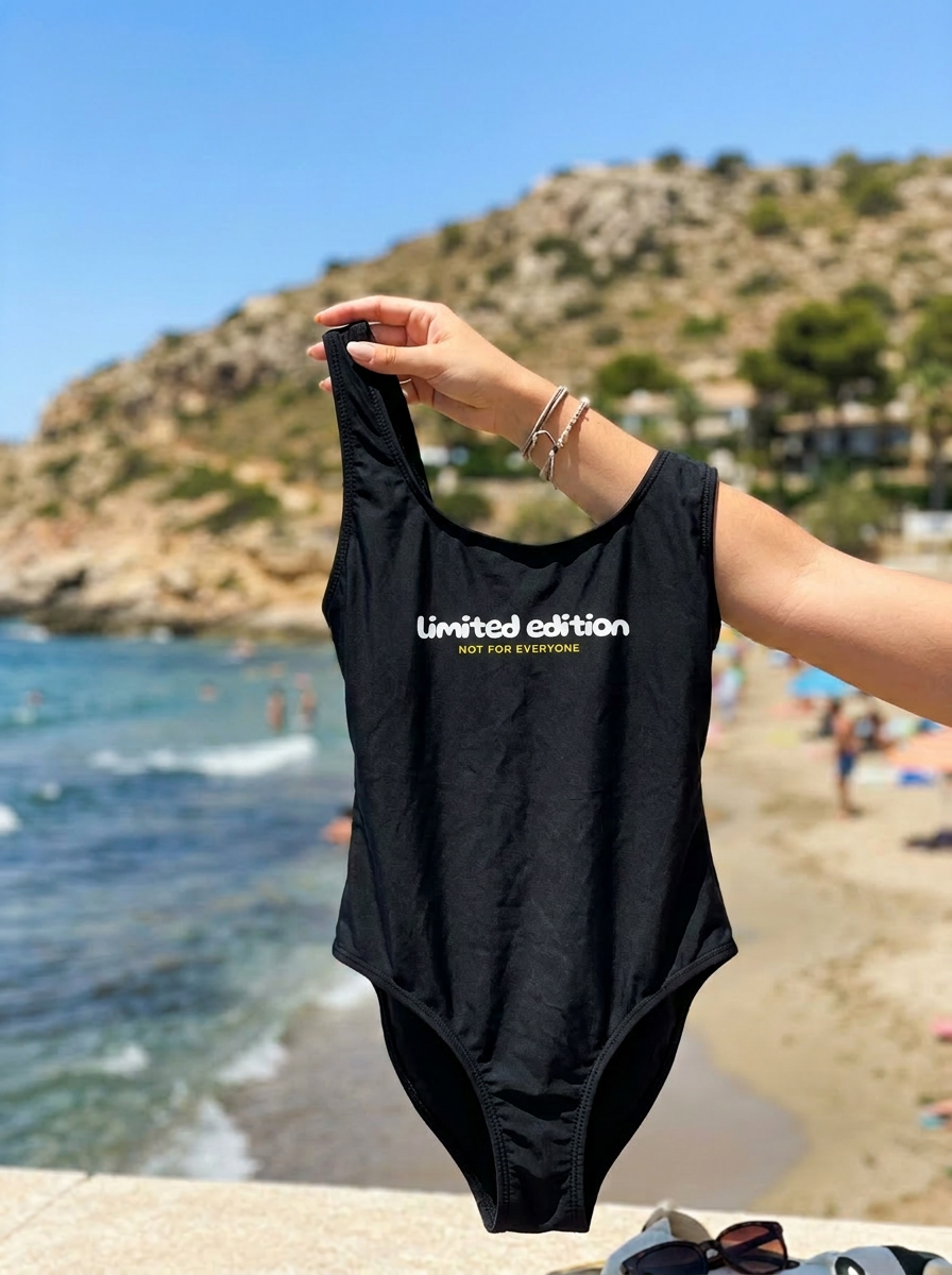 Limited Edition Black One-Piece Swimsuit in Black