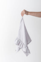 Linen Kitchen Towel With Ruffles
