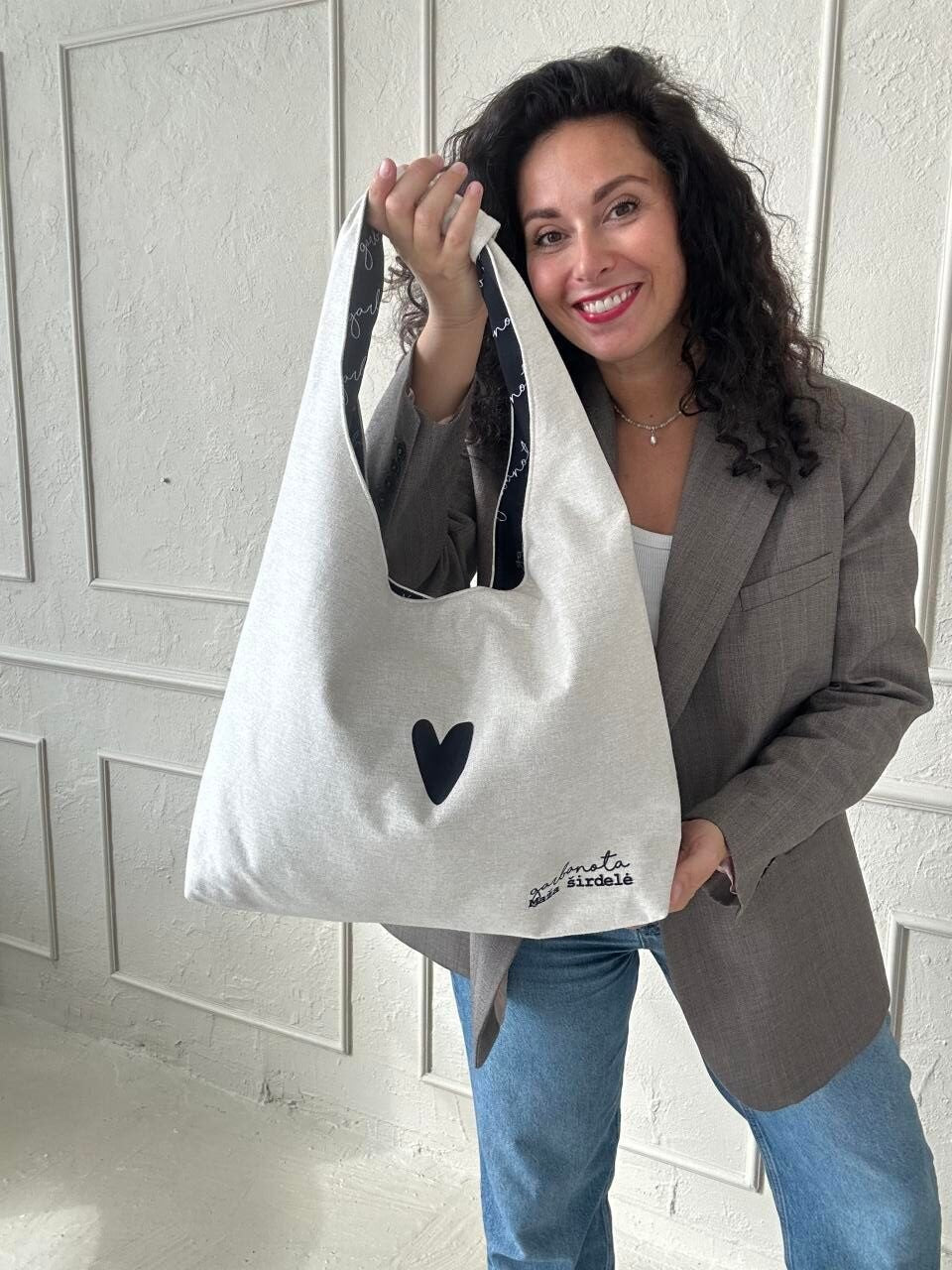 Moon Bag Heart - White