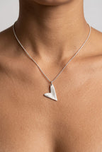 silver heart love necklace