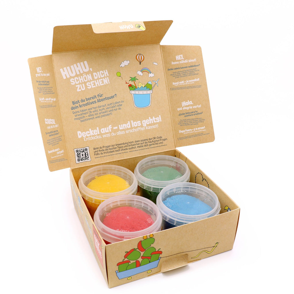Neogrün Organic Easy Clay Set 4x120g –  Yellow, Green, Red, Blue