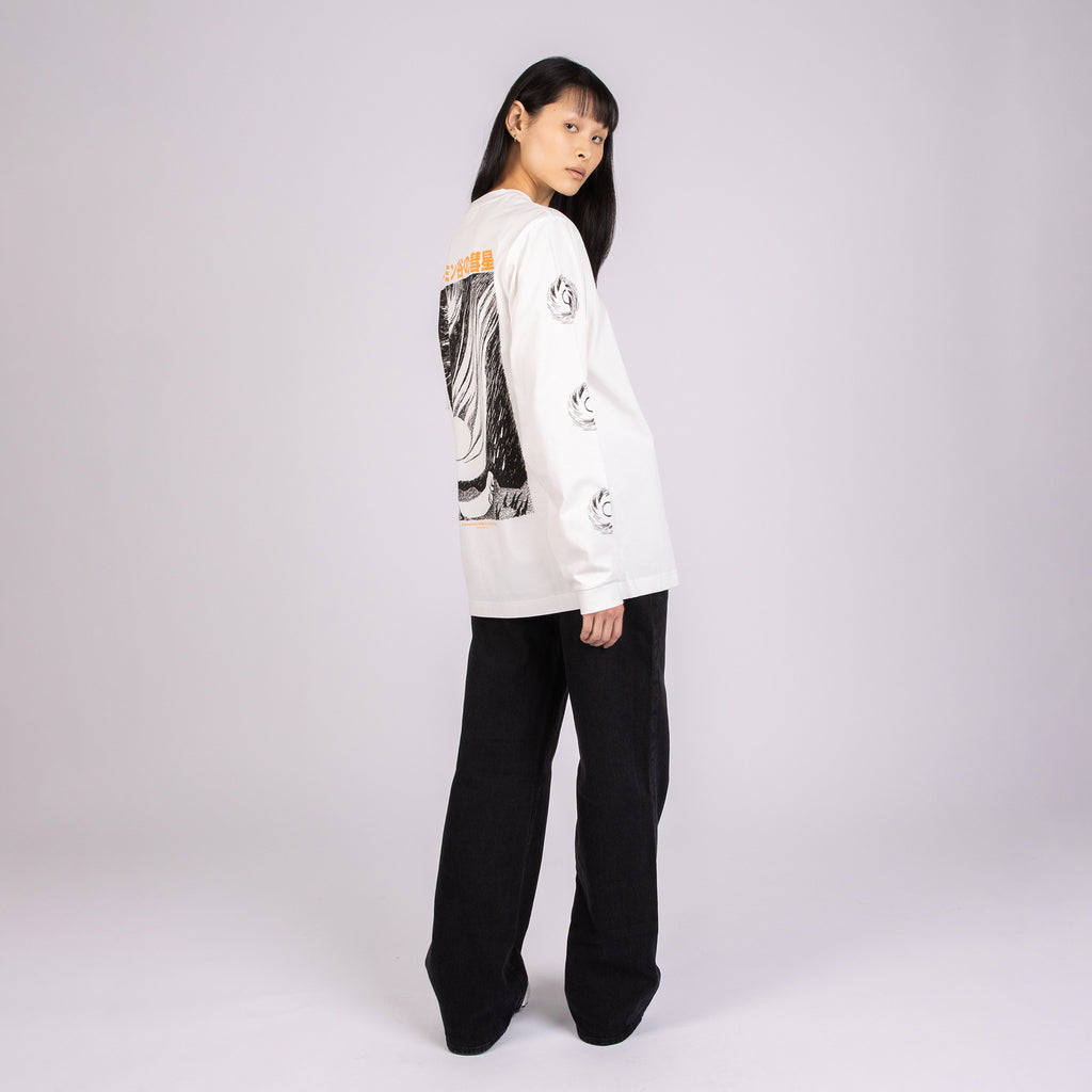 Novels Longsleeve Shirt With Cuffrib Unisex - White