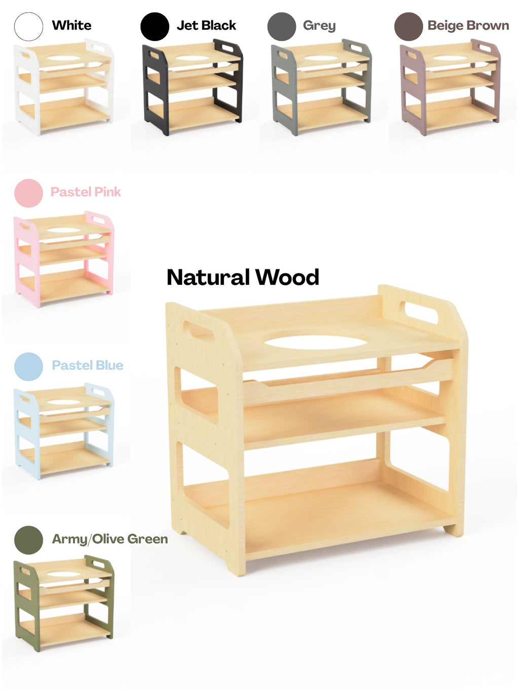 Montessori Wooden Washbasin With Storage for Kids - Small