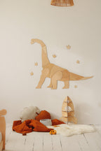 Origami Diplodocus Dinosaur – Wooden Wall Decoration, XL