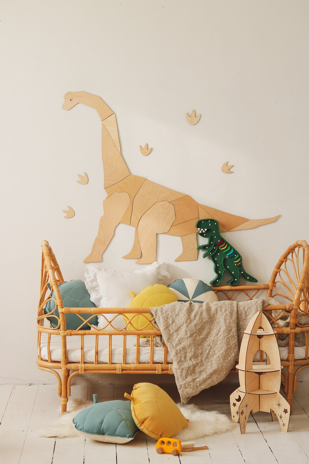 Origami Diplodocus Dinosaur – Wooden Wall Decoration, XL