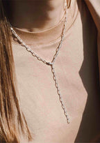 Paper Clip Y-Necklace Silver