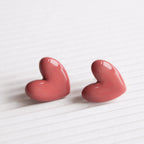 Rozenthal Porcelain Heart Studs -  Pink, photo 4
