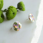 Rozenthal Porcelain Tache Studs -  Green and Violet, photo 4
