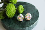 Rozenthal Porcelain Tache Studs -  Green and Violet, photo 3