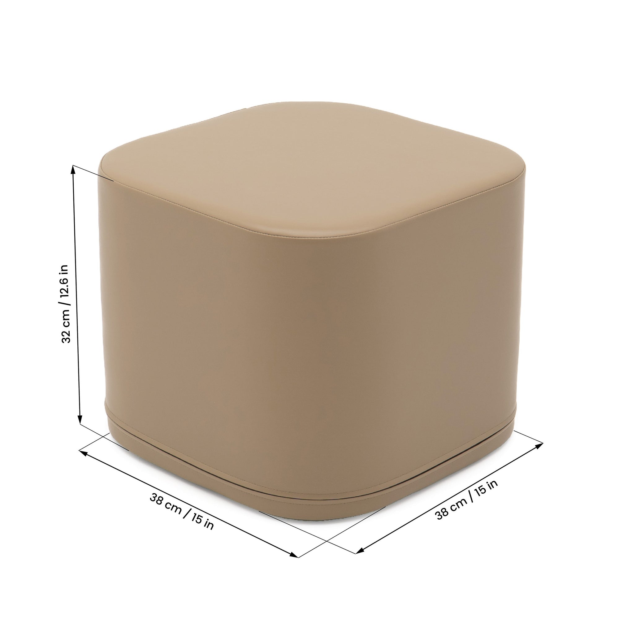 Small Play Pouf Cube - Beige