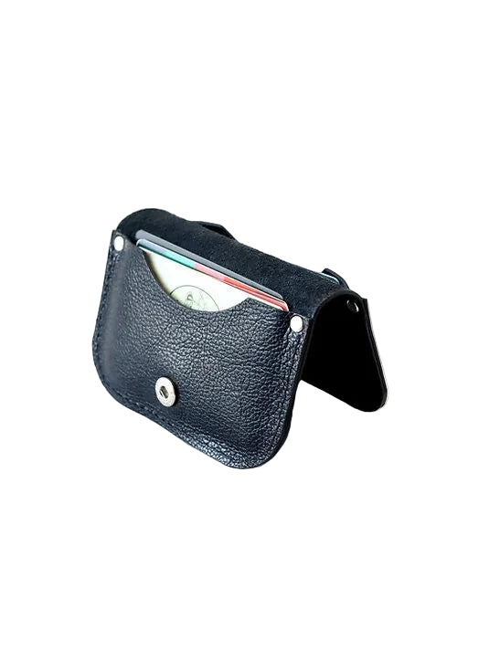 SUNDAY Wallet - Black Textured Leather