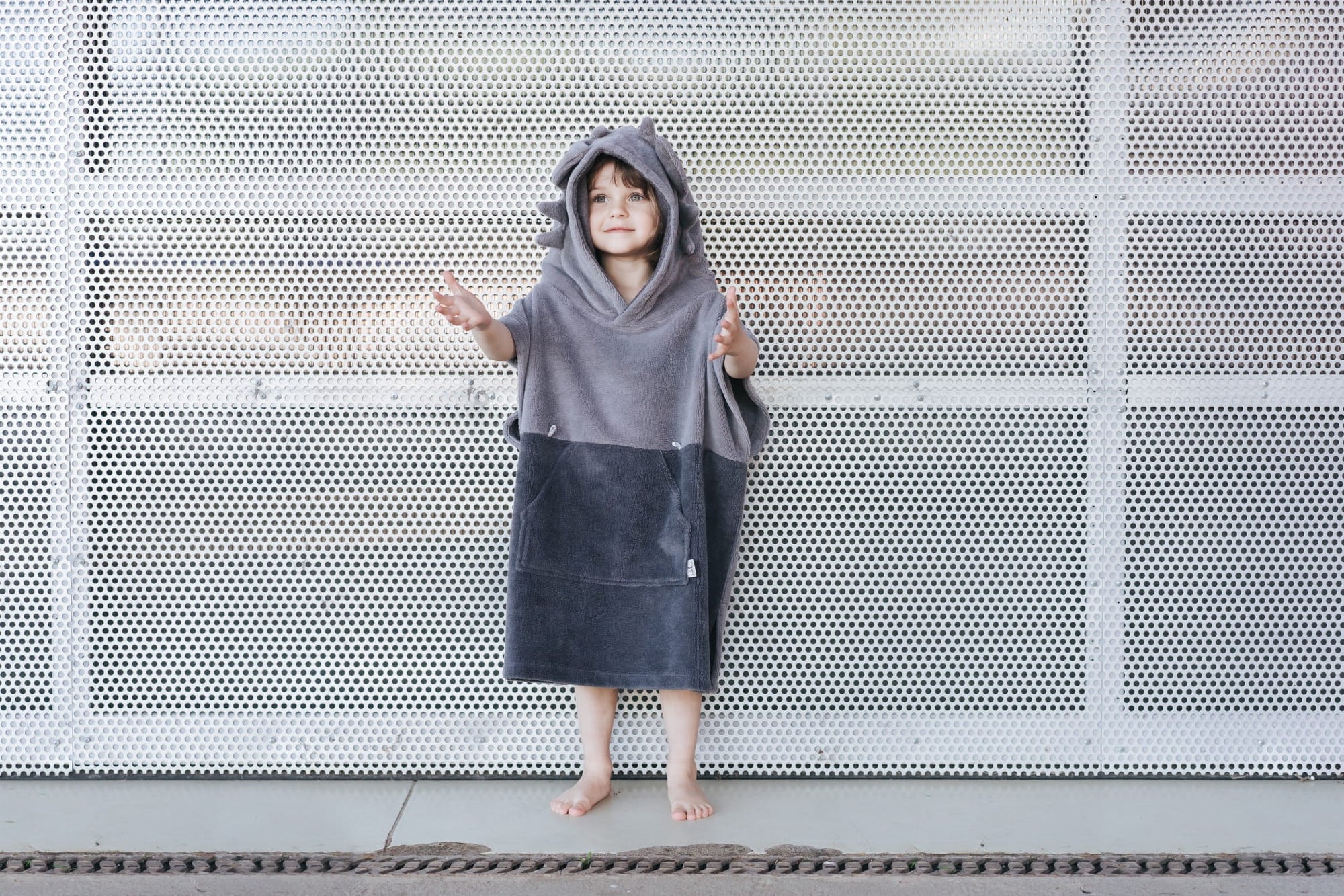 Surfdragon Kids Bath Poncho - Grey