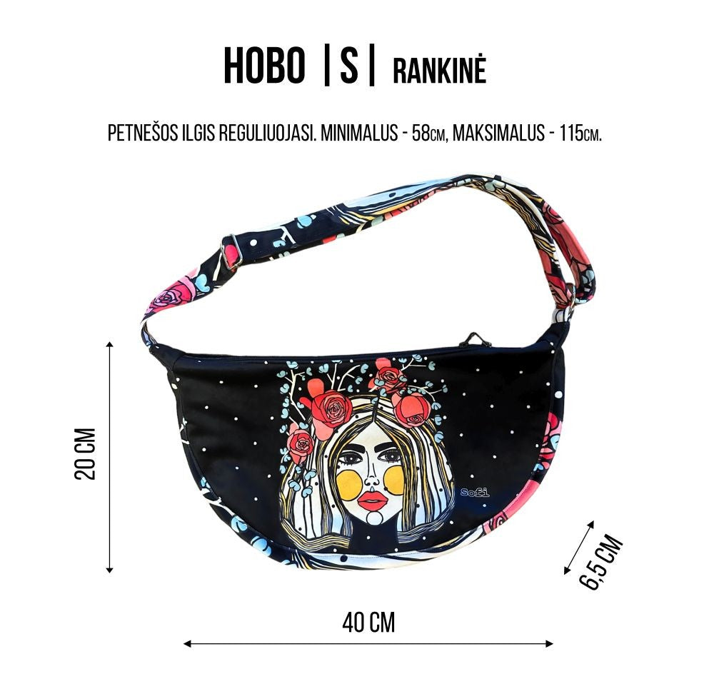 Hobo Bag - Cream and Dots