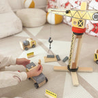 Wooden Construction Site With Vehicles